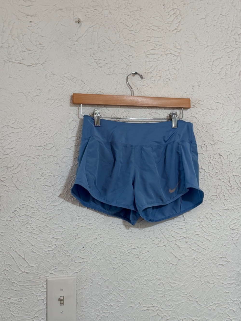 Nike Dri FIT Light Blue Athletic Shorts Small Drawstring